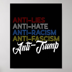 Poster Anti Mensonges Anti Haine Anti Racisme Anti Fascis