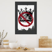 Poster anti-roi - Grunge Crown Protest Art (Cuisine)