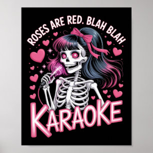 Poster Anti Saint-Valentin Roses Sont Rouges Blah Karaoke