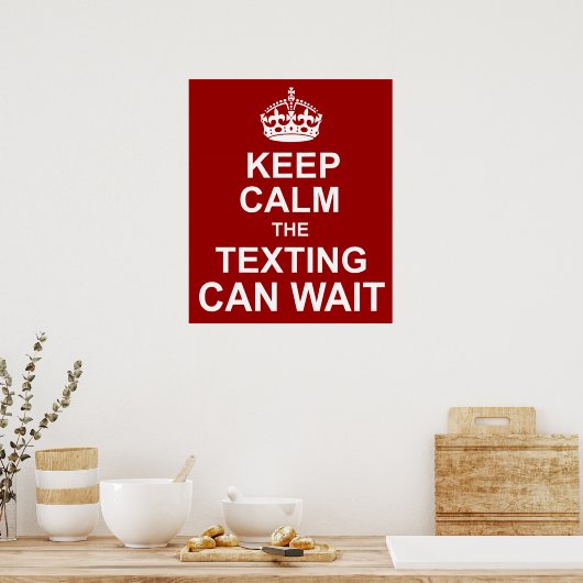 Poster Anti-Texting Keep Calm (Cuisine)