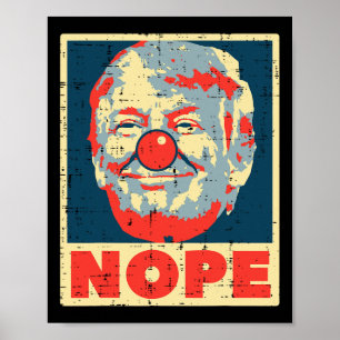 Poster Anti Trump Clown Vintage Retro Impeach No Donald