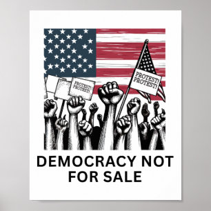 Poster Anti Trump Démocratie Pas à Vendre Protestation él