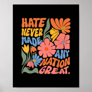 Poster Anti Trump Floral Démocrate Président Libéral