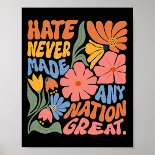 Poster Anti Trump Floral Democratique Président libéral