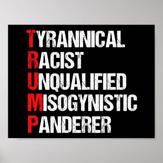Poster Anti Trump Funny Acronym (Devant)
