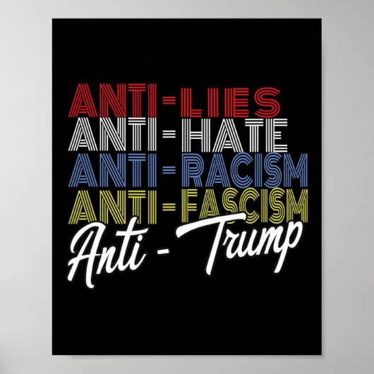 Poster Anti Trump Hate Mies Et Fascisme Résistent Au Vote (Devant)