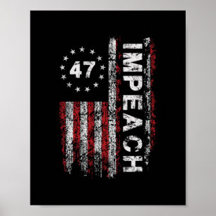Poster Anti Trump Impeach 47 Trump 47e Président Drapeau 