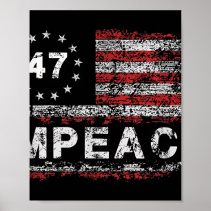 Poster Anti Trump Impeach 47 Trump 47e Président Drapeau