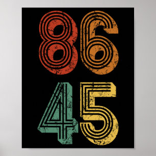 Poster Anti Trump T Shirt 86 45 Résister No Donald Retro