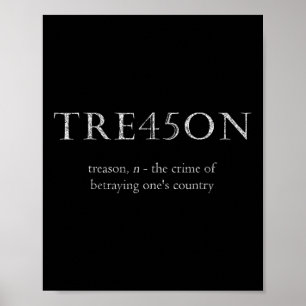 Poster Anti-trump Trahison Tre45on en Détresse Impeach