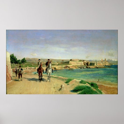Poster Antibes, la promenade à cheval, 1868 (Devant)