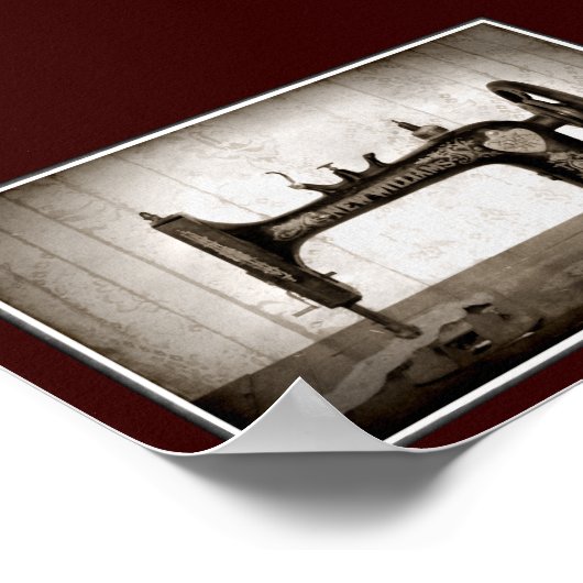 Poster Antiek naaimachine (Hoek)