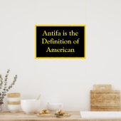 Poster Antifa définit l'Américain patriotique (Cuisine)