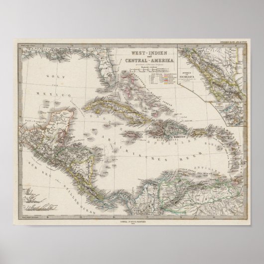 Poster Antilles et Amérique centrale (Devant)
