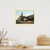 Poster Antique 1890 couleur photo gare de Bruges (Cuisine)