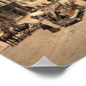 Poster Antique 1890s Belfast Street scène Albert Memorial (Coin)