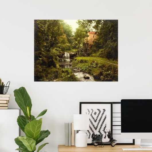 Poster Antique Angleterre Water Mill, Whitby Yorkshire (Bureau à domicile)