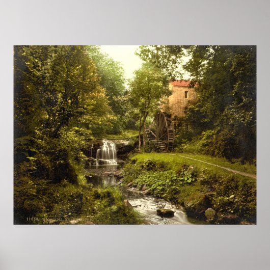 Poster Antique Angleterre Water Mill, Whitby Yorkshire (Devant)
