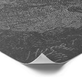 Poster Antique aquarium imprimer hippocampes poissons (Coin)