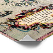 Poster Antique carte des Açores de 1584 - Réplique (Coin)