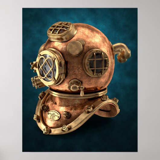 Poster Antique Deep Sea Diving Helmet (Devant)