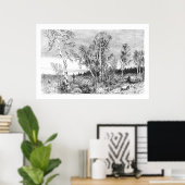 Poster Antique du bouleau vintage des années 1800 (Bureau à domicile)