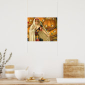 Poster Antique Halloween Jack-o'-lantern Costume Femme (Cuisine)
