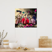 POSTER ANTIQUE ITALIENNE PUPPETS MASQUERADE COSTUME PARTI (Cuisine)