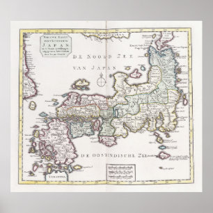 Poster Antique Map of Japan   1769
