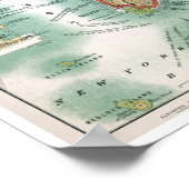 Poster Antique Map of Lower Manhattan and Central Park (Coin)