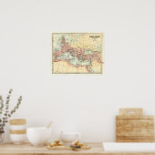 Poster Antique map of the Roman Empire (Cuisine)