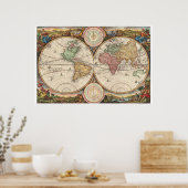 Poster Antique map of the world (Cuisine)