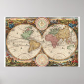 Poster Antique map of the world (Devant)