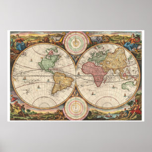 Poster Antique map of the world