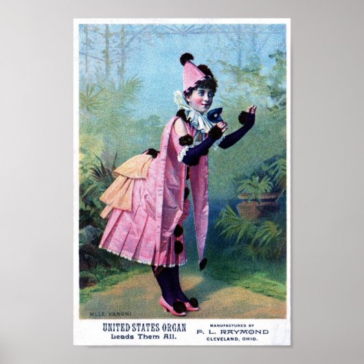 Poster Antique Masquerade Girl (Devant)
