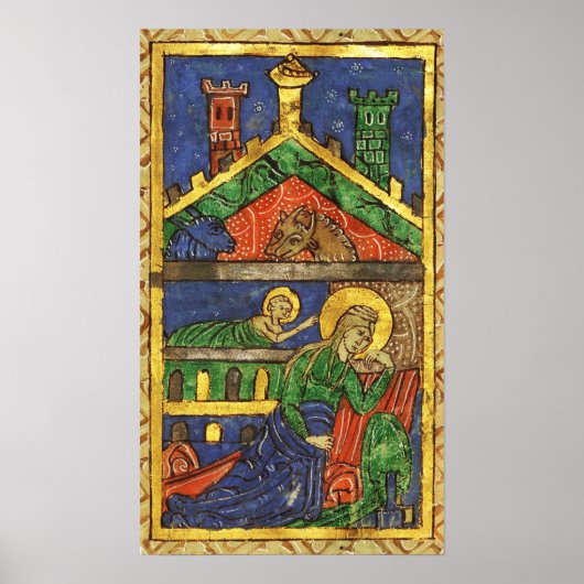 POSTER ANTIQUE NATIVITÉ CHRISTMAS PARCHEMENT (Devant)