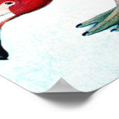 Poster Antique plaque American rouge flamingo Audubon (Coin)