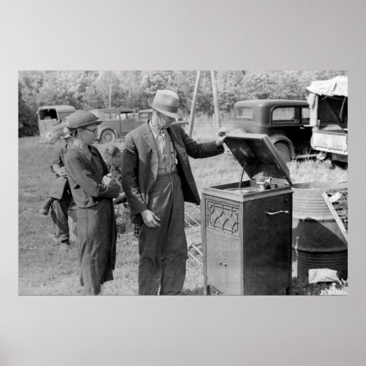 Poster Antique Record Player, années 1930 (Devant)