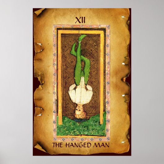POSTER ANTIQUE RENAISSANCE TAROTS  12 / THE HANGED MAN (Devant)