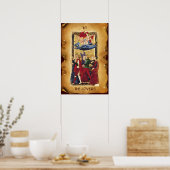 POSTER ANTIQUE RENAISSANCE TAROTS 6 / LES LOVERS (Cuisine)