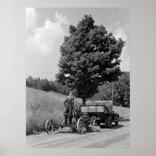 Poster Antique Road Grader, 1937