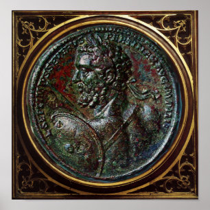 POSTER ANTIQUE ROMAIN BRONZE MEDALLION SEPTIMUS SÉVERS