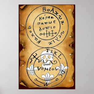 POSTER ANTIQUE TALISMAN / PIRATES CARTE DU TRÉSOR