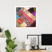 Poster Antique Victorian Crazy Quilt Carré (Bureau à domicile)