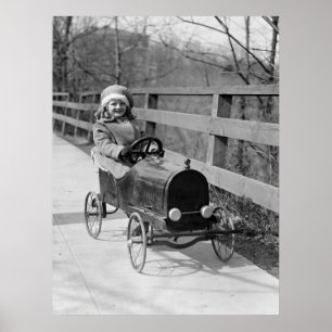 Poster Antique voiture pédale, 1922