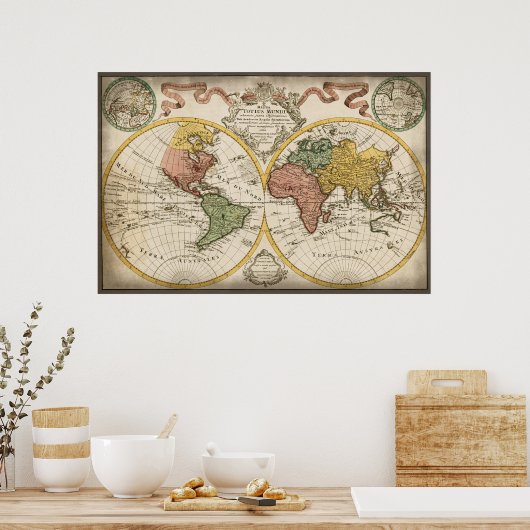 Poster Antique World Map (Cuisine)