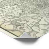 Poster Antique World Map by Sebastian Münster aux environ (Coin)