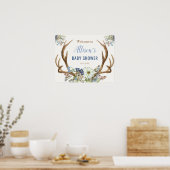 Poster Antler boho baby shower rustique signe de bienvenu (Cuisine)