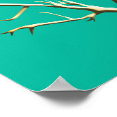 Poster Antlers en or sur Turquoise (Coin)