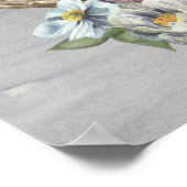 Poster Antlers floraux de cerfs (Coin)